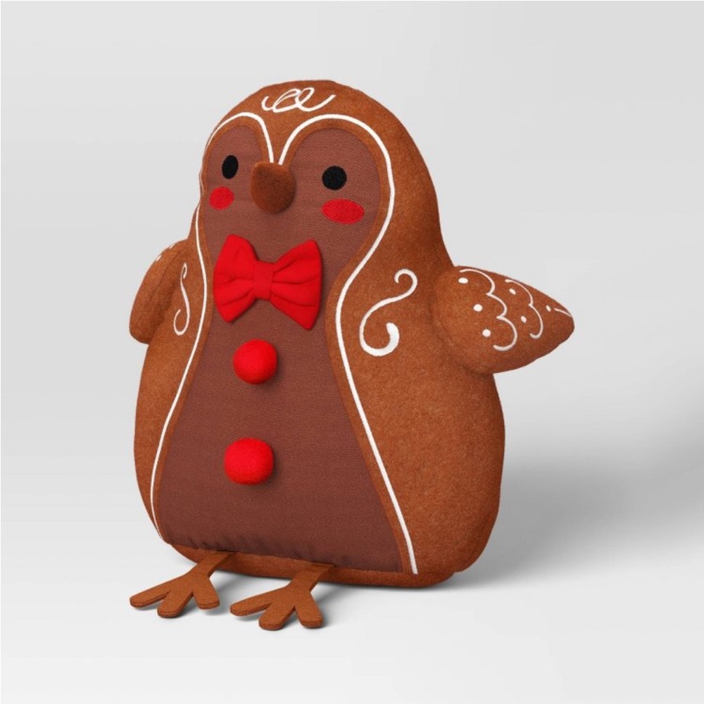 Gingerbread Man Plush Bird Pillow